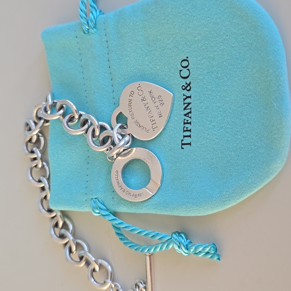 Return To Tiffany & Co  Toggle Heart Thick Bracelet Silver 7 Inch